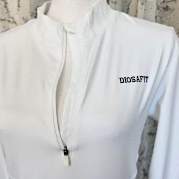 Diosa Fit Hourglass Jacket/Long Sleeve Athletic Top - White - Picture 5 of 10